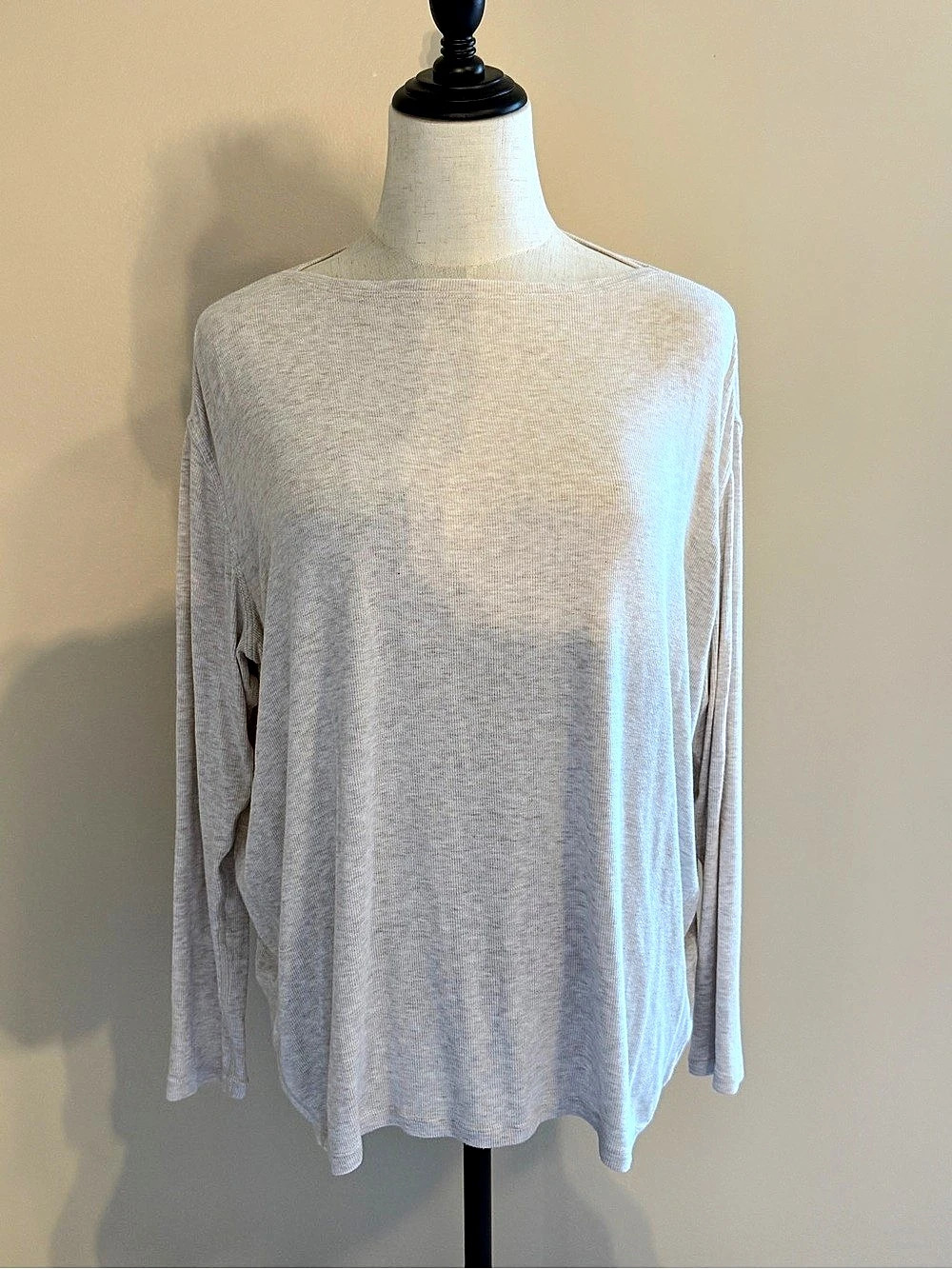 Lululemon BeCalm Oversized Boatneck Long-Sleeve Shirt Long Sleeve Top in Beige